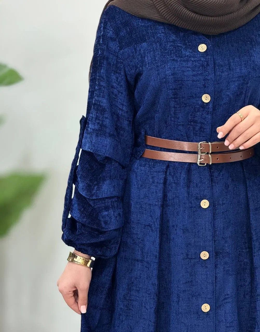 پیراهن مانتویی پاییزه سیما به همراه کمربند (پیش فروش)